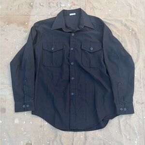Vintage 1960s Black US Navy Button Up Shirt